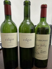 Colgin IX Estate 2014 & 2018 + Dominus 2012 Empty Wine Bottles 750 mL
