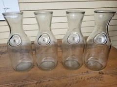 Lot Of 4 Vintage Paul Masson Since 1852 36 oz Glass Carafe Decanter Milk Bottle