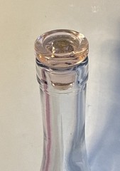2023 Cote Des Roses Clear Glass Wine Bottle w/ Pink Stopper 13&Prime; Tall Shabby Chic