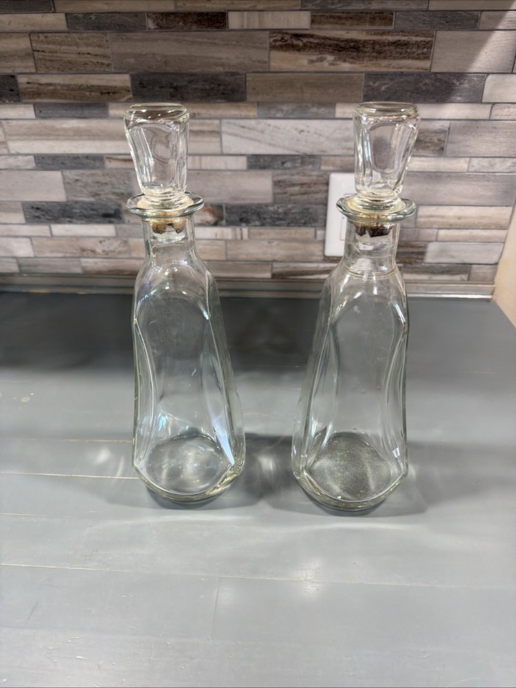 Clear Glass Corked Wine Bottle 12&Prime; , Set Of 2