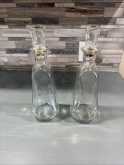 Clear Glass Corked Wine Bottle 12&Prime; , Set Of 2