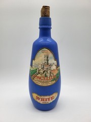 Vintage 1966 Concellos Portuguese White Wine Bottle Blue Opaque Painted Glass 9&Prime;
