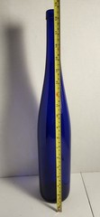 Very Tall 19&Prime; Cobalt Blue Glass Wine Bottle With Fiber Light String Cork