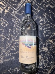 Southern Harvest White Muscadine Georgia Wine Bottle Empty