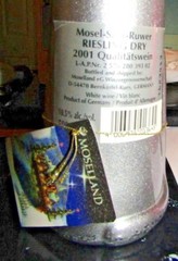 Happy Cat Mosel Riesling 500 ml Wine Bottle 2001 Silver