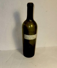 Antique Hand Blown Thick Green Deep Punt Base Wine Glass Bottle 12”