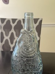 Vtg Italian Fish Shaped Wine Bottle 13.5” Glass Beach Nautical