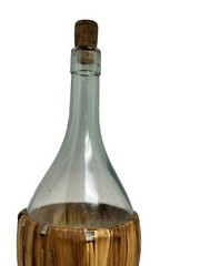 DF vino d’italia wine bottle Vase vintage Aqua Blown Glass
