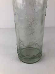 Vintage Pressed Glass Bottle Made in Spain Floral Motif