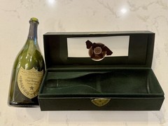Vintage Dom Perignon 1996 Dark Green Champagne Empty Bottle, Box, Pamphlet