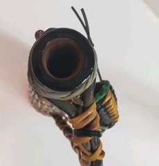 Wicker Scoubidou Wrapped Wine Bottle Boho Barware Mid Century Spain 15.5&Prime; Tall