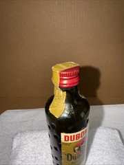 VTG Dubonnet An Aperitif Wine Mini Green Glass With Dimples Liquor Bottle EMPTY