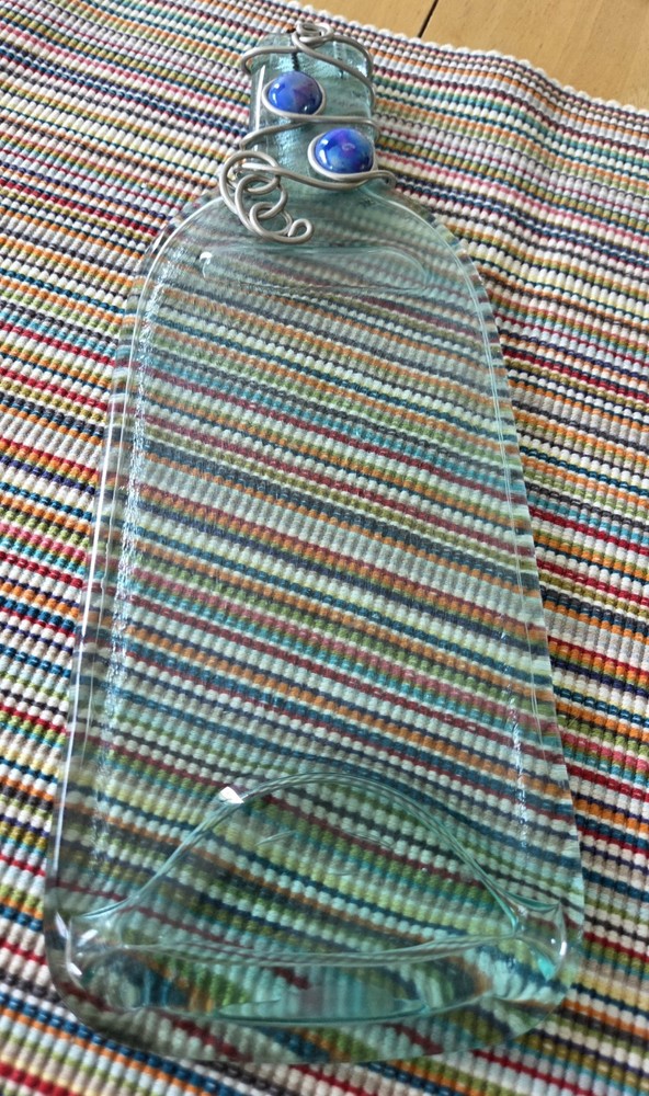 Melted Wine/ Glass Bottle Cheese Tray Trivet Spoon Rest Serving Plate or Decor