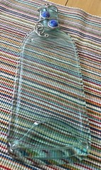 Melted Wine/ Glass Bottle Cheese Tray Trivet Spoon Rest Serving Plate or Decor