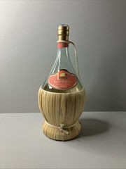 Empty Glass Table Wine Bottle Outside Torch 1.5 L Rattan Wrapped Wick Italy