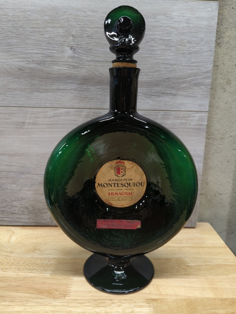 Vintage French Emerald Green Wine Bottle With Stopper