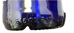 5 Vintage Cobalt Blue Wine Bottles 3 Trademark On Bottom