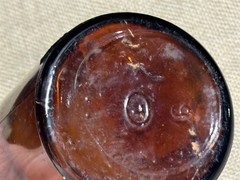 vintage quart brown glass bottle, Andrew Mattei, Fresno California, likely wine