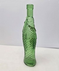 1969 Antinori Bianco Green Glass Fish Wine Bottle Della Costa Toscana Italy 10&Prime;
