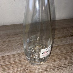 EMPTY 2023 Cote Des Roses Clear Glass Wine Bottle with Pink Stopper 13&Prime; Tall
