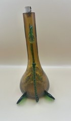 Vintage 1968 Nello Gori Orvieto Blown Crackle Glass Fish Wine Bottle 12”