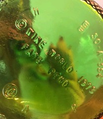 Vintage Boho Green Glass Wine Bottle,Jug,Decanter, Wine World 1978 12&Prime;