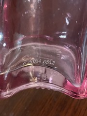Vtg. Mosel Reisling Pink Glass Happy Cat Wine Bottle