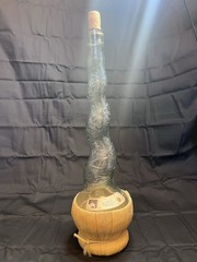 Vintage EMPTY Bottaro Embossed spiral glass red wine bottle decanter decor Italy