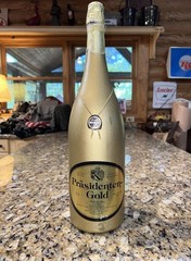 Vintage Large Store Display Wine Bottle Präsidenten Gold 3L Big Huge Germany Bar
