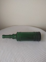 Vintage Decorative Wine Bottle Made in Spain-Raised Design T/Green 12.25&prime; H