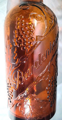 Vtg 10.75&Prime; Bardenheier&rsquo;s (St Louis MO) brown glass quart wine bottle (EMPTY)