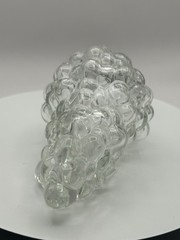 Vintage Glass Grape Cluster Figural Bottle With Lid Made in France