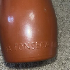 Portugal Lancers Brown Painted 9 In Wine Bottle, J.M. da Fonseca Inter., Empty