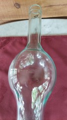 ITALIAN ART GLASS WINE BOTTLE DECORATION 22&Prime;H X 4-3/4&Prime; DIA. MARKED SVE A 3LT