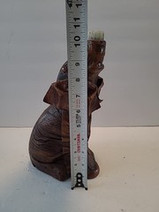 Vintage Vetropelle Brown Leather Wrapped Elephant Gold Chain Wine Bottle
