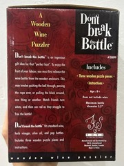 NIB! Dont Break The Bottle Ingenious Wooden Puzzle To Lock Up A Gift Wine Bottle