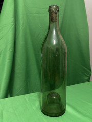 Empty Green Glass Wine Bottle