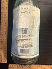 Glass Wine Bottle Wall Art – Candoni Pinot Grigio – 12&Prime;x4.”