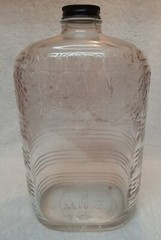 NICE! Vintage One Half Gallon Owens-Illinois Clear Glass Wine Embossed Exc Cond!