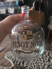 Vintage French Handblown Glass &lsquo;Pinot Noir&rsquo; Wine Demijohn 1920s