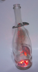 Dragon Fire Light Up Red Blinking or Steady Empty Wine Bottle- 11.75&Prime;H