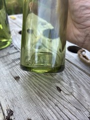 Vintage Olive Green Wine Bottle Pair
