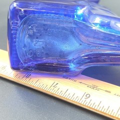Vintage Cobalt Blue Moon Face Riesling Bottle Empty .5L Man In Moon Bottle