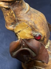 VINTAGE VETROPELLE LEATHER WRAPPED ELEPHANT WINE BOTTLE ITALY