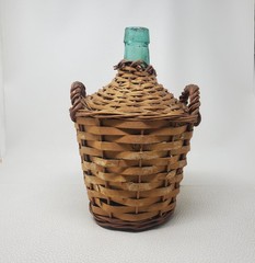 Vintage Wicker Wrapped Viresa Demijohn Large 13 Inch