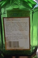 Vintage TAYLOR Dry Sherry Wine Bottle Dark Green Hammondsport NY New York