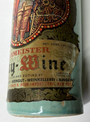 Vintage Beameister Jade Green Stoneware Bottle May-Wine Jim Beam Germany