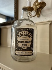 Vintage 1 Gallon FIVE STAR BRAND White Grape Wine Jug – Dixie Wine Co. Richmond