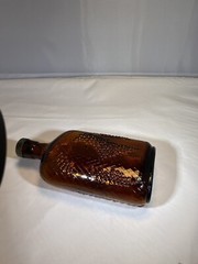 Antique 1930’s? Amber/Brown Embossed Grape Pint Wine Bottle