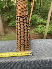 Vintage Plastic Wicker Wrapped Wine Bottle Decoration